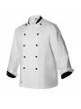 CHAQUETILLA COCINA CABALLERO MANGA LARGA BOTONES FORRADOS CONTRASTE EN MANGA Y CUELLO REGULAR FIT