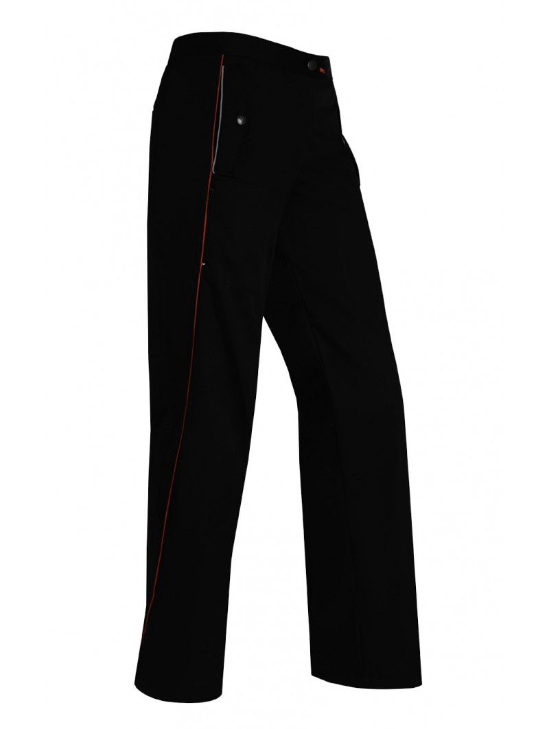 PANTALÓN SEÑORA CON MEDIA CINTURA ELÁSTICA Y RIBETES A CONTRASTE REGULAR FIT