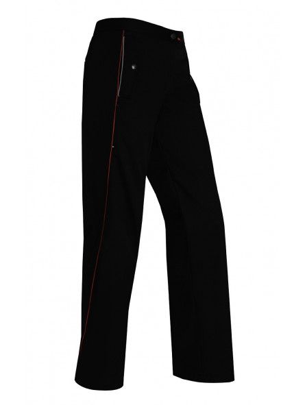 PANTALÓN SEÑORA CON MEDIA CINTURA ELÁSTICA Y RIBETES A CONTRASTE REGULAR FIT
