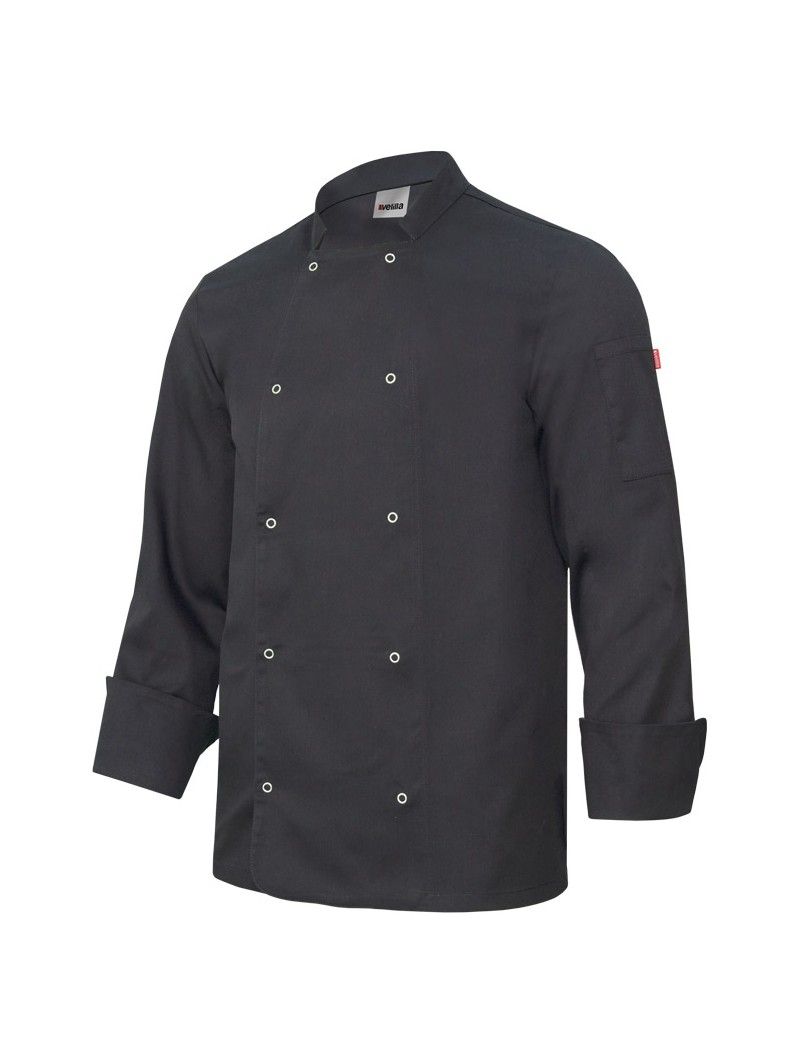 CHAQUETA DE COCINA CON AUTOMÁTICOS MANGA LARGA