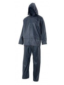 TRAJE DE LLUVIA DOS PIEZAS CON CAPUCHA OCULTA